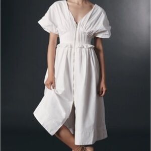 Anthropologie White Midi Dress